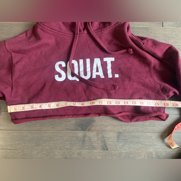 Burgundy Last Set Co Cropped Squat Hoodie Women’s S - Picture 2 of 5